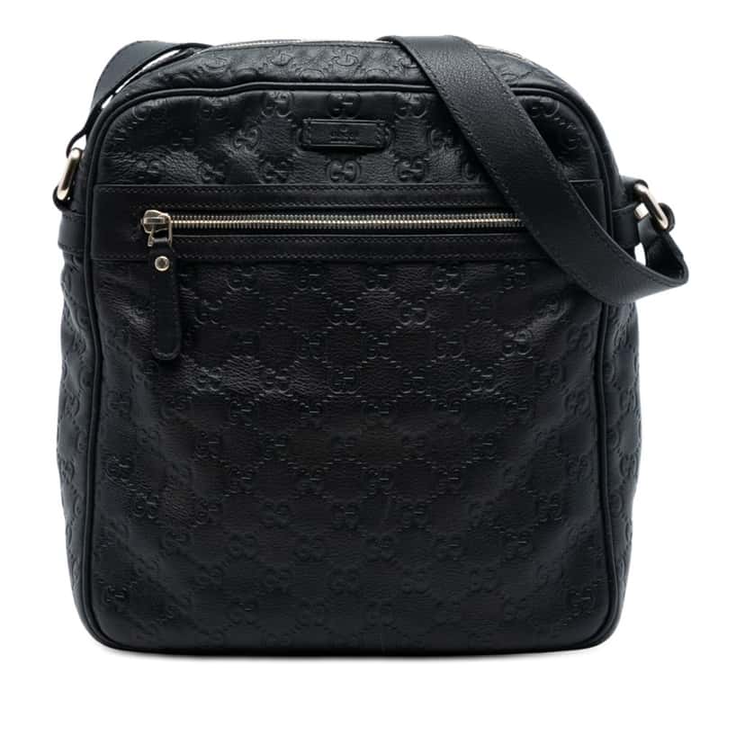 Gucci Guccissima Crossbody Black Leather Very good condition - Front View