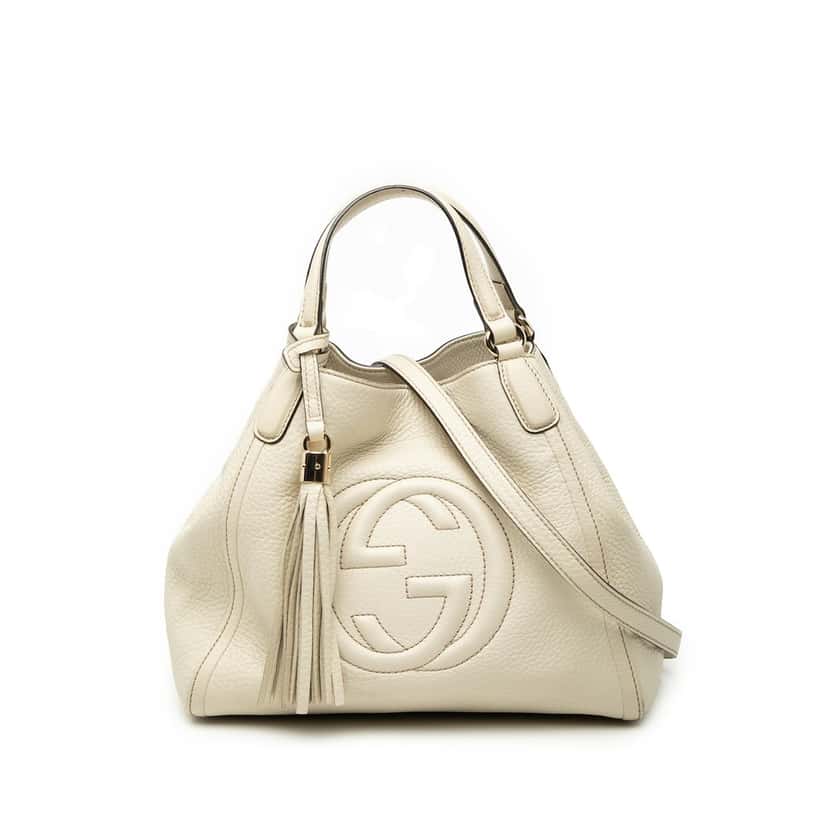 Gucci Small Leather Soho Satchel White Leather Very good condition - Front View
