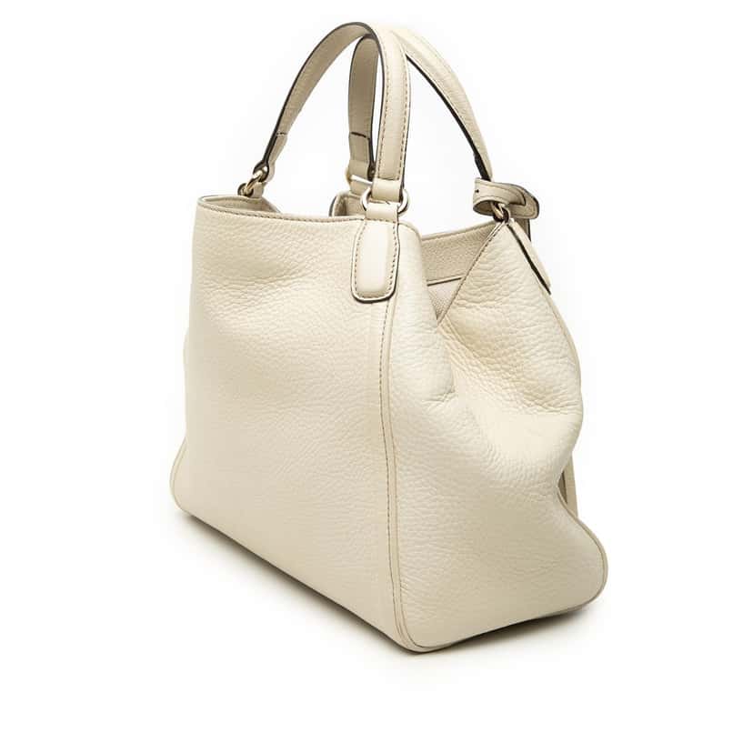 Gucci Small Leather Soho Satchel White Leather Very good condition - Back View