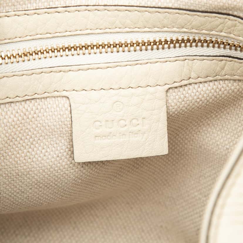 Gucci Small Leather Soho Satchel White Leather Very good condition - Box View