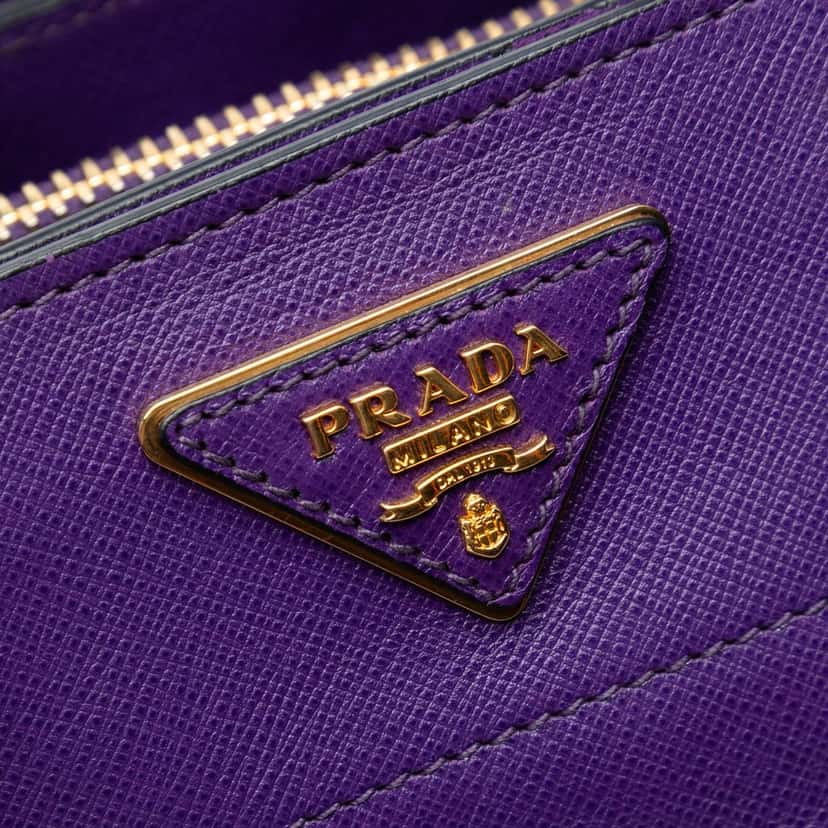 Prada Saffiano Soft Triple Pocket Tote Purple Leather Very good condition - Box View