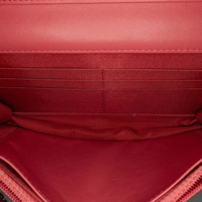 Chanel CC Quilted Lambskin Double Stitch Tassel Wallet On Chain Pink Leather Very good condition - Box View