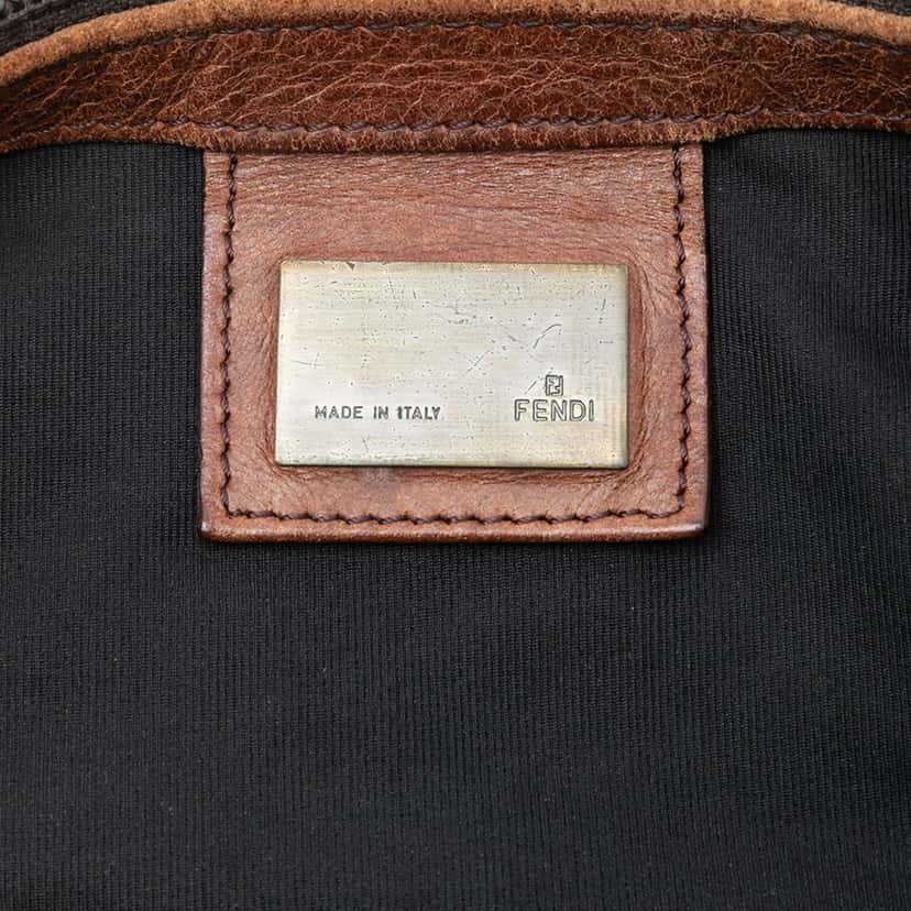 Fendi Zucca Canvas FF Flat Messenger Bag Brown Very good condition - Box View