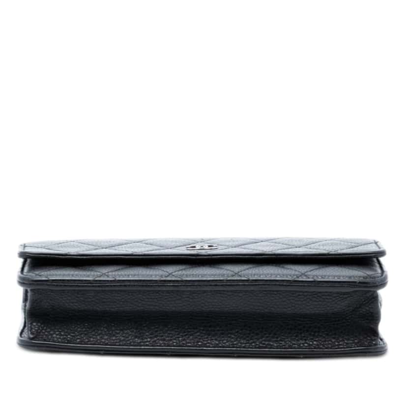 Chanel CC Quilted Caviar Wallet on Chain Black Leather Very good condition - Inside View