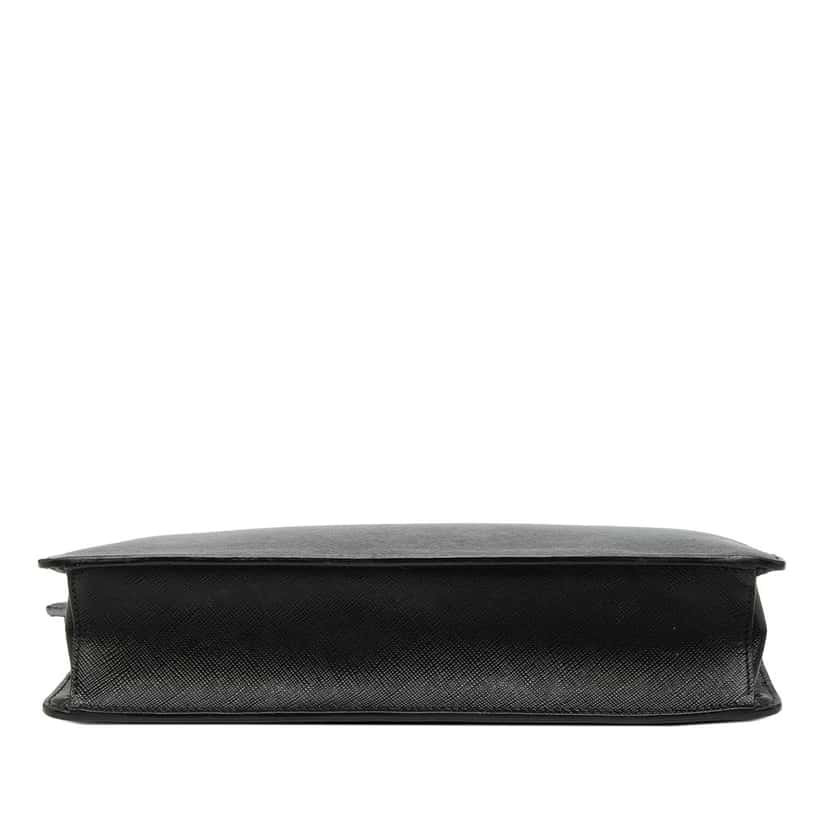 Prada Saffiano Clutch Black Leather Very good condition - Inside View