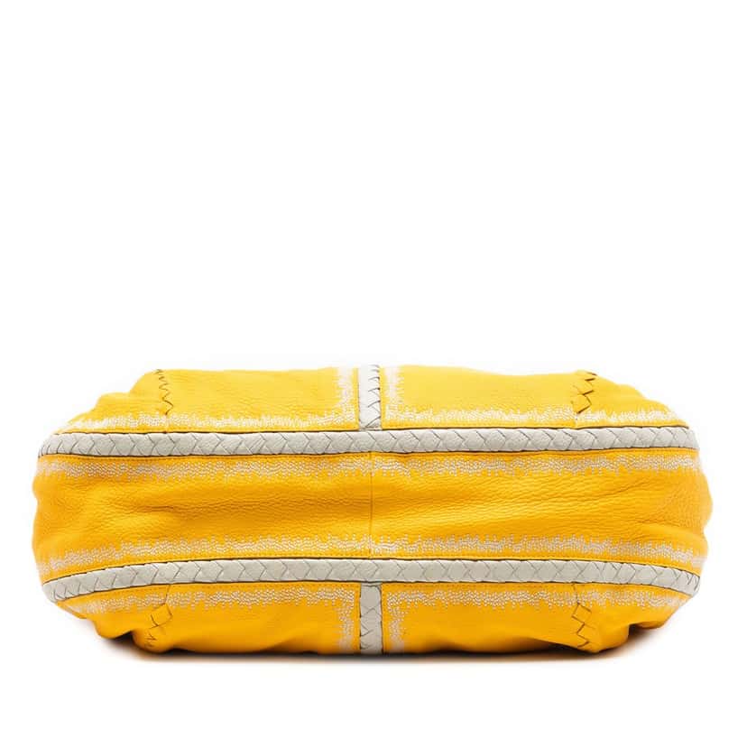 Bottega Veneta Intrecciato Trimmed Nappa Crossbody Yellow Leather Very good condition - Inside View