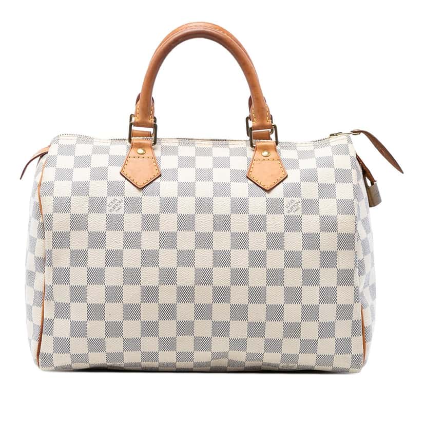 Louis Vuitton Damier Azur Speedy 30 White Very good condition - Front View