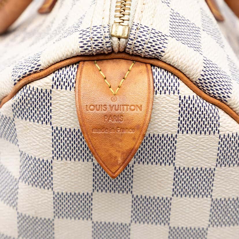 Louis Vuitton Damier Azur Speedy 30 White Very good condition - Box View