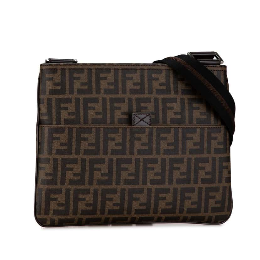 Fendi Zucca Coated Canvas Crossbody Brown Very good condition - Back View