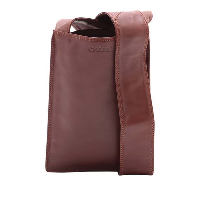 Chanel Lambskin Crossbody Brown Leather Very good condition - Front View