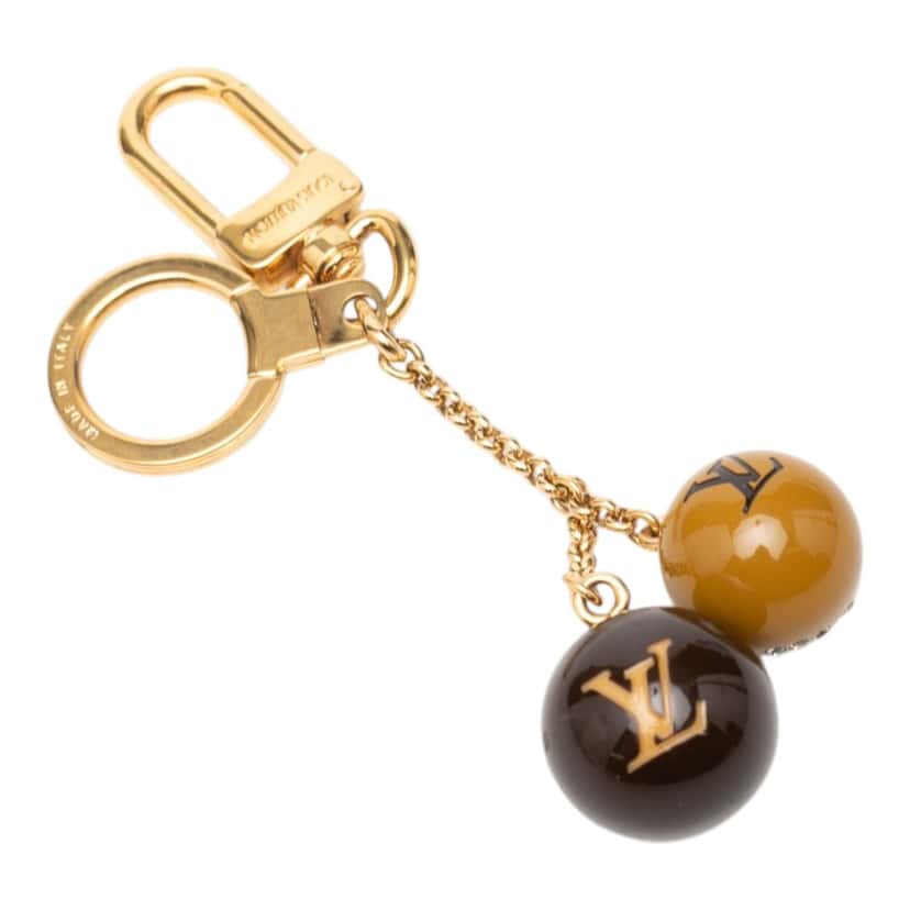 Louis Vuitton Gold Plated Strass and Resin Jack and Lucie Key Holder and Bag Charm Gold Metal Very good condition - Inside View