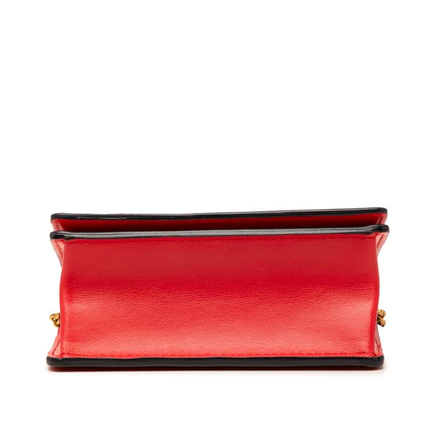 Versace Mini Leather Virtus V Chain Crossbody Red Leather Very good condition - Inside View
