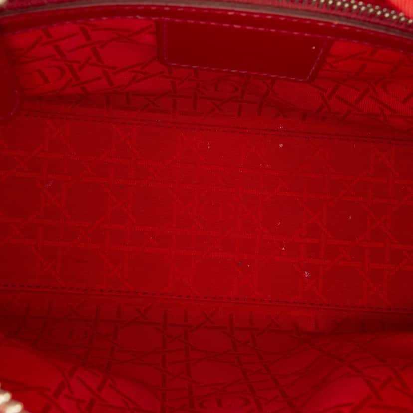 Dior Medium Patent Cannage Lady Dior Red Leather Very good condition - Model View