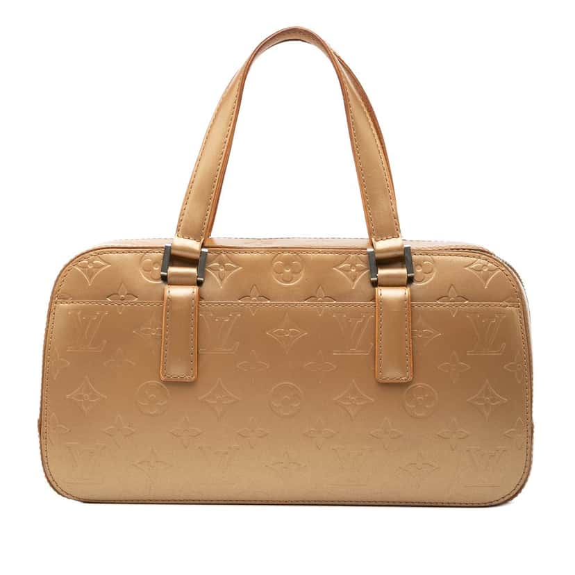 Louis Vuitton Monogram Mat Shelton Gold Leather Very good condition - Front View