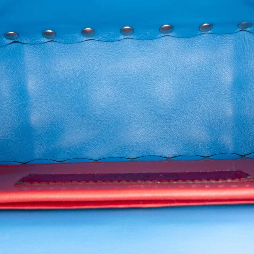 Valentino Mini Glitter Rockstud Spike Satchel Blue Very good condition - Model View