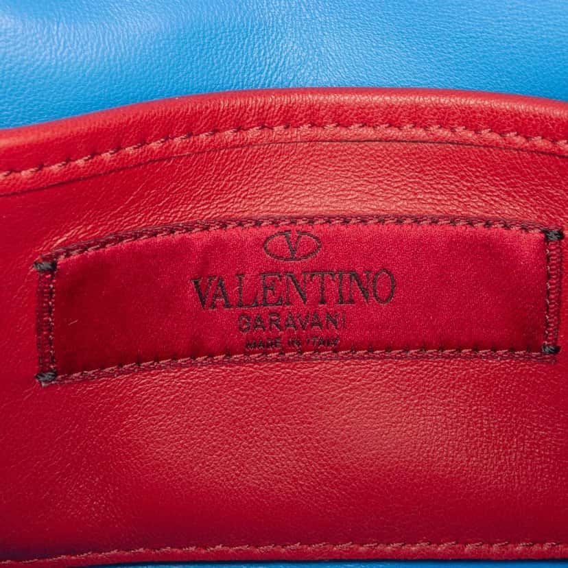 Valentino Mini Glitter Rockstud Spike Satchel Blue Very good condition - Box View