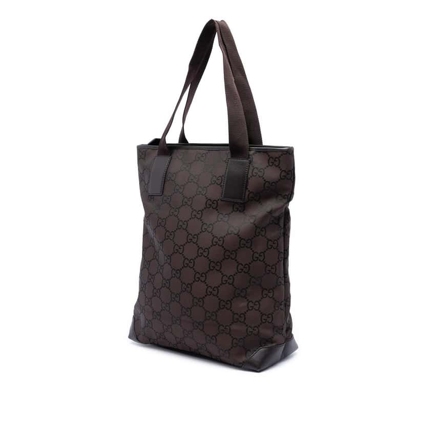 Gucci GG Nylon Tote Brown Very good condition - Back View