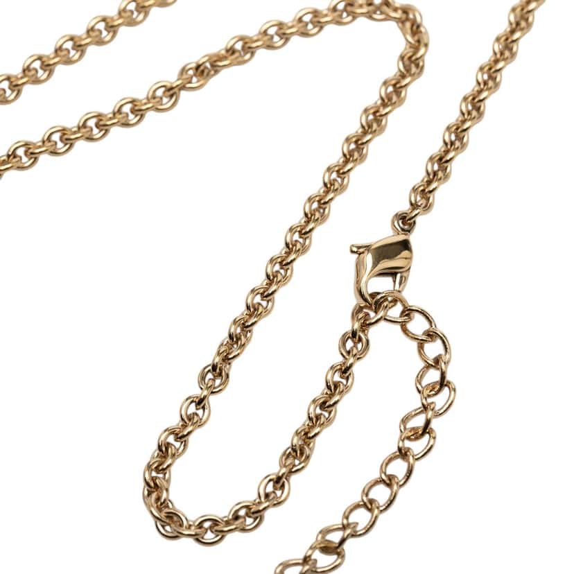 Dior Gold Plated Dior Logo Pendant Necklace Gold Metal Very good condition - Box View