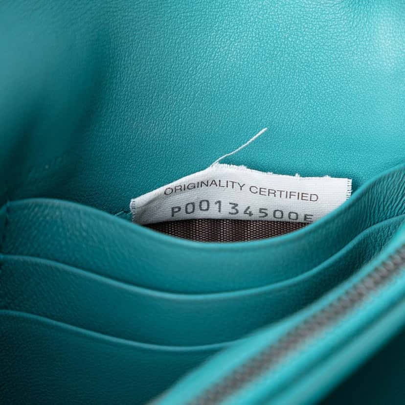 Bottega Veneta Nappa Intrecciato Wallet on Chain Blue Leather Very good condition - Box View