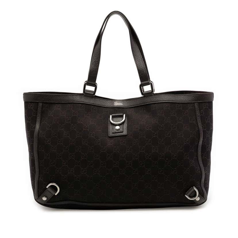 Gucci GG Denim Abbey D Ring Tote Brown Very good condition - Front View