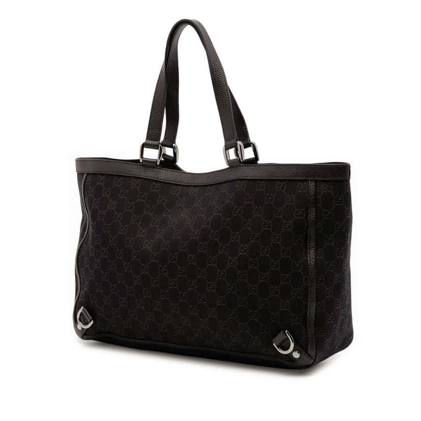 Gucci GG Denim Abbey D Ring Tote Brown Very good condition - Back View