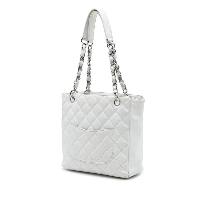 Chanel Caviar Petite Shopping Tote White Leather Very good condition - Back View