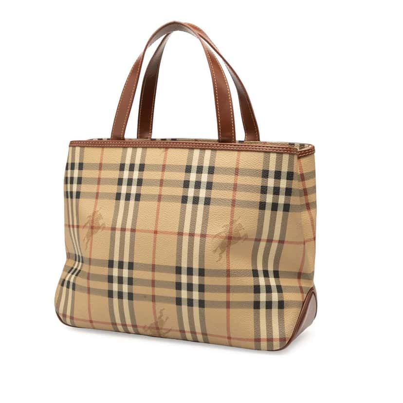 Burberry Haymarket Check Coated Canvas Tote Beige Very good condition - Back View