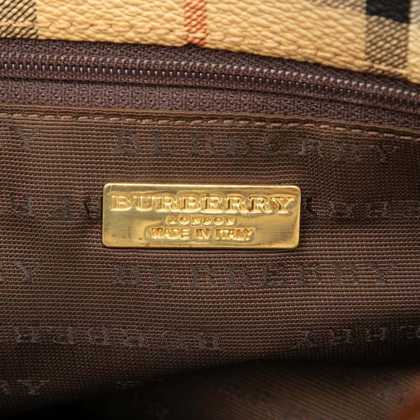 Burberry Haymarket Check Coated Canvas Tote Beige Very good condition - Box View