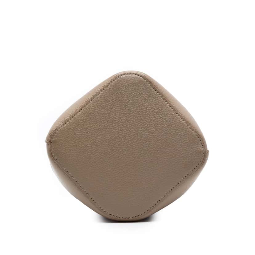 LOEWE Mini Grained Calfskin Pebble Bucket Bag Brown Leather Very good condition - Inside View