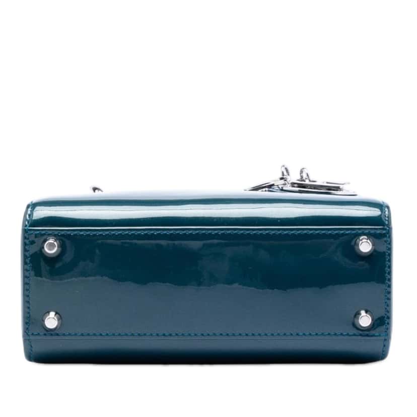 Dior Mini Patent Lady Dior Blue Leather Very good condition - Inside View