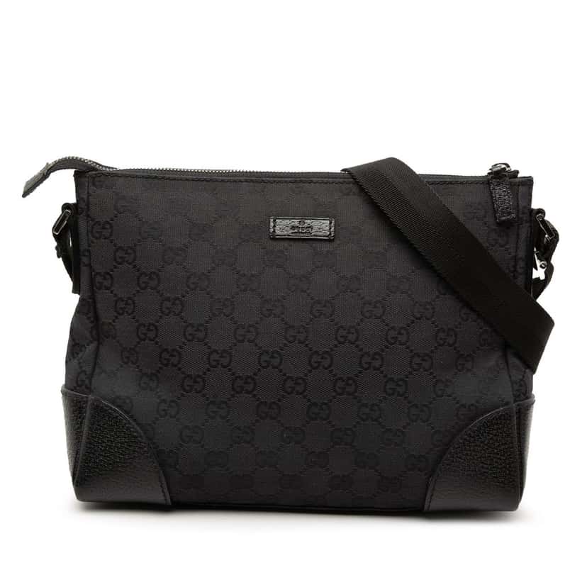 Gucci GG Canvas Crossbody Black Very good condition - Front View