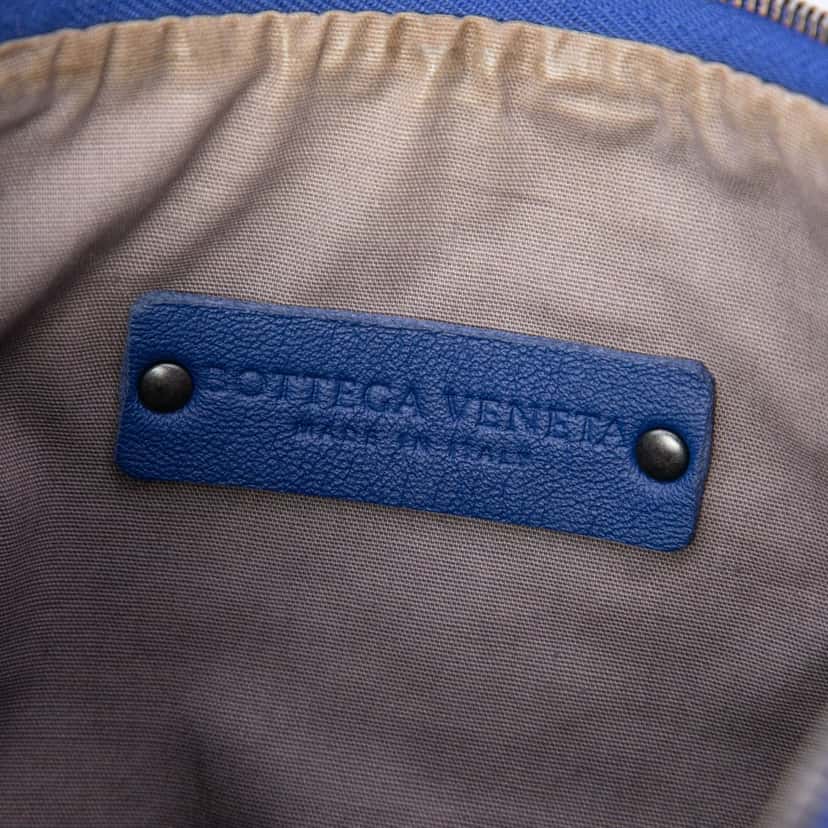 Bottega Veneta Small Nappa Intrecciato Crossbody Blue Leather Very good condition - Box View