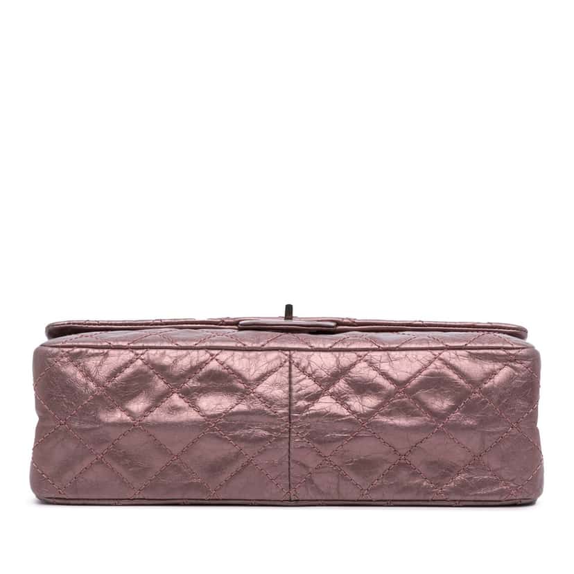 Chanel Reissue 2.55 Aged Metallic Calfskin Double Flap 226 Pink Leather Very good condition - Inside View