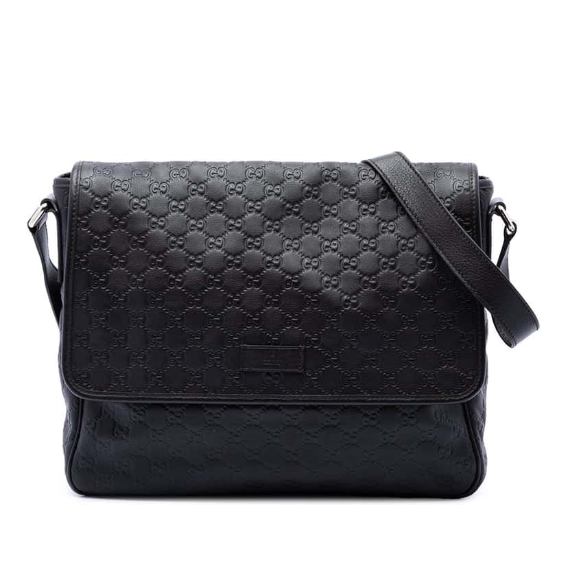 Gucci Guccissima Messenger Bag Brown Leather Very good condition - Front View