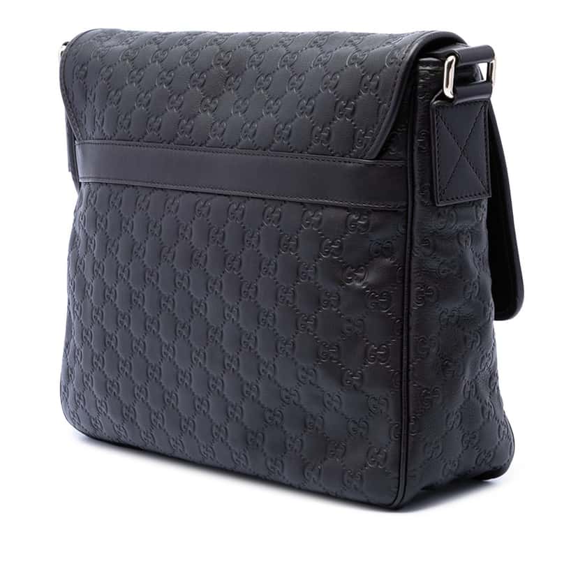 Gucci Guccissima Messenger Bag Brown Leather Very good condition - Back View