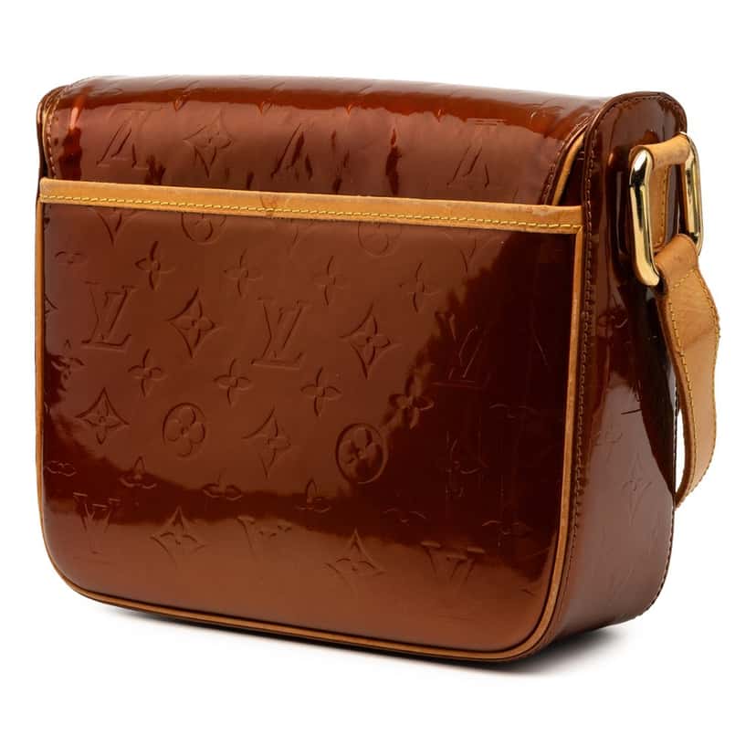 Louis Vuitton Monogram Vernis Christie GM Brown Leather Good condition - Back View