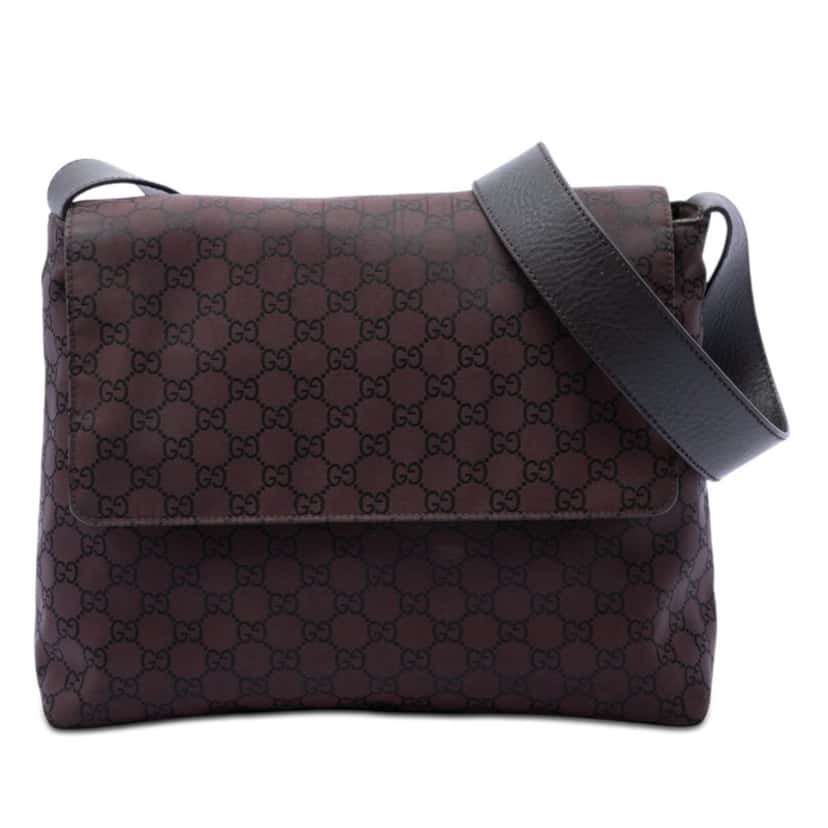 Gucci GG Nylon Crossbody Brown Very good condition - Front View