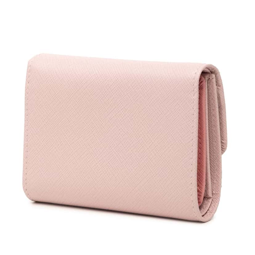 Prada Saffiano Trifold Wallet Pink Leather Very good condition - Back View