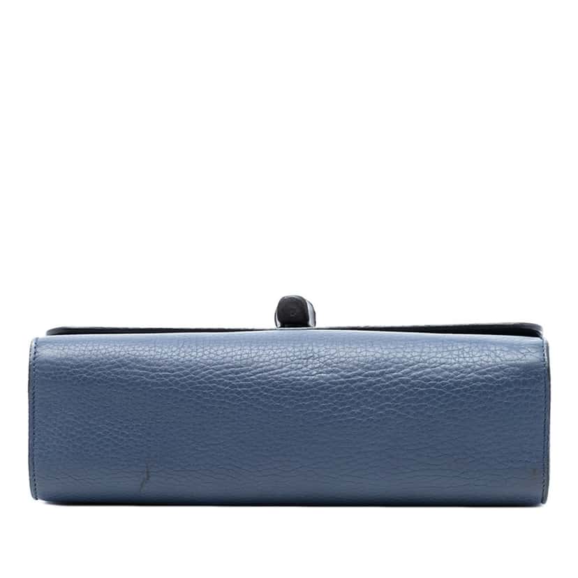 Gucci Medium Leather Miss Bamboo Crossbody Blue Leather Very good condition - Inside View