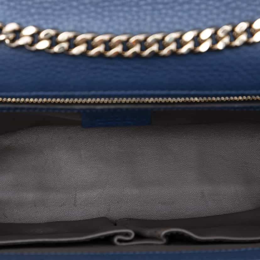 Gucci Medium Leather Miss Bamboo Crossbody Blue Leather Very good condition - Model View