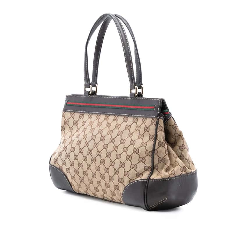 Gucci GG Canvas Web Mayfair Tote Beige Very good condition - Back View