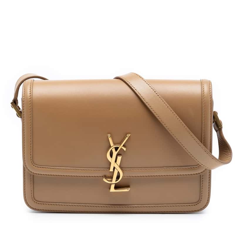 Saint Laurent Small Calfskin Solferino Satchel In Box Brown Leather Very good condition - Front View