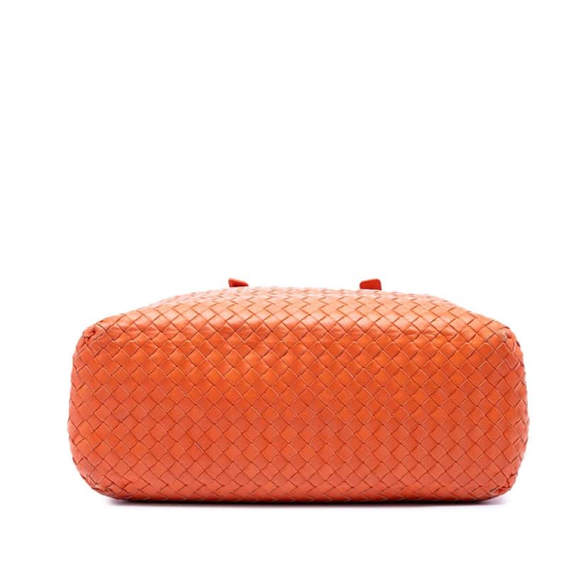 Bottega Veneta Nappa Intrecciato Belt Strap Tote Orange Leather Very good condition - Inside View
