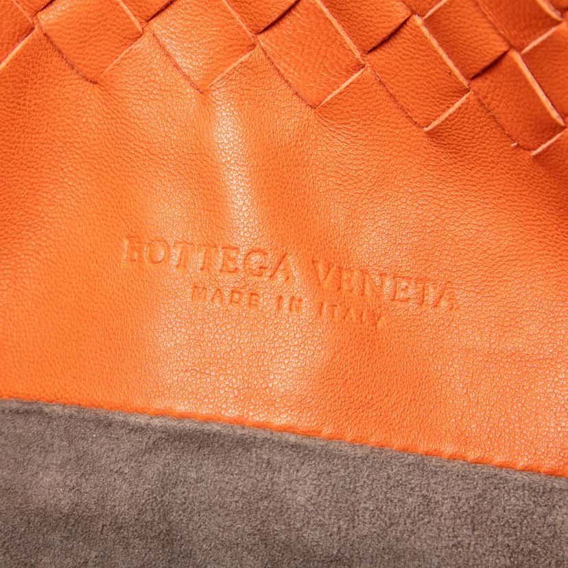 Bottega Veneta Nappa Intrecciato Belt Strap Tote Orange Leather Very good condition - Box View