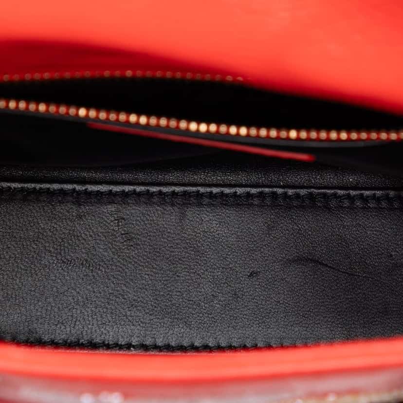 Dior Mini Calfskin Beaded Lady Dior Red Leather Very good condition - Model View