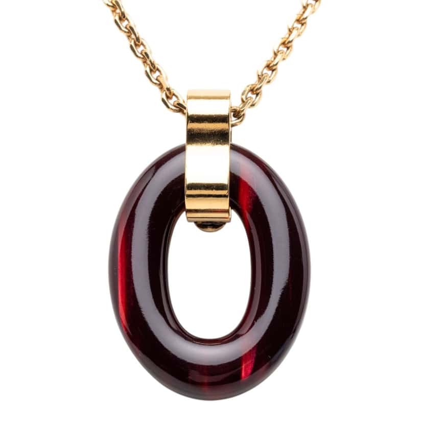 Louis Vuitton Gold Plated Resin Gimme a Clue Pendent Necklace Gold Metal Very good condition - Inside View