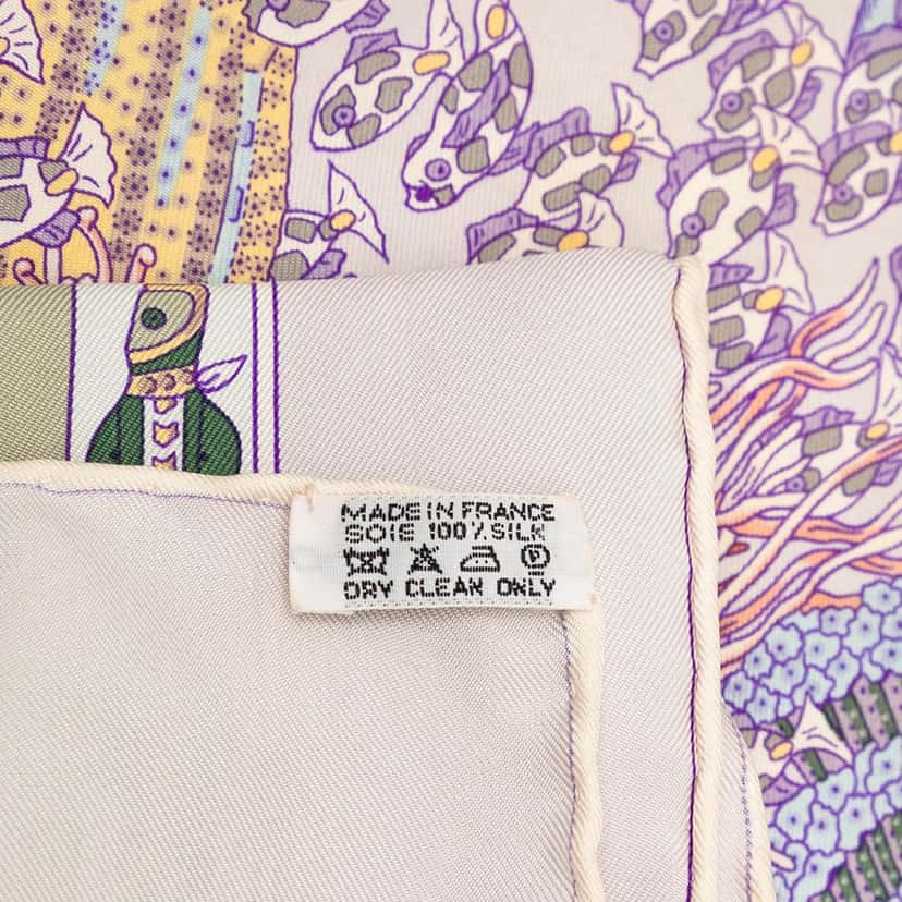 Hermès Rencontre Oceane Silk Scarf 90 Brown Very good condition - Back View