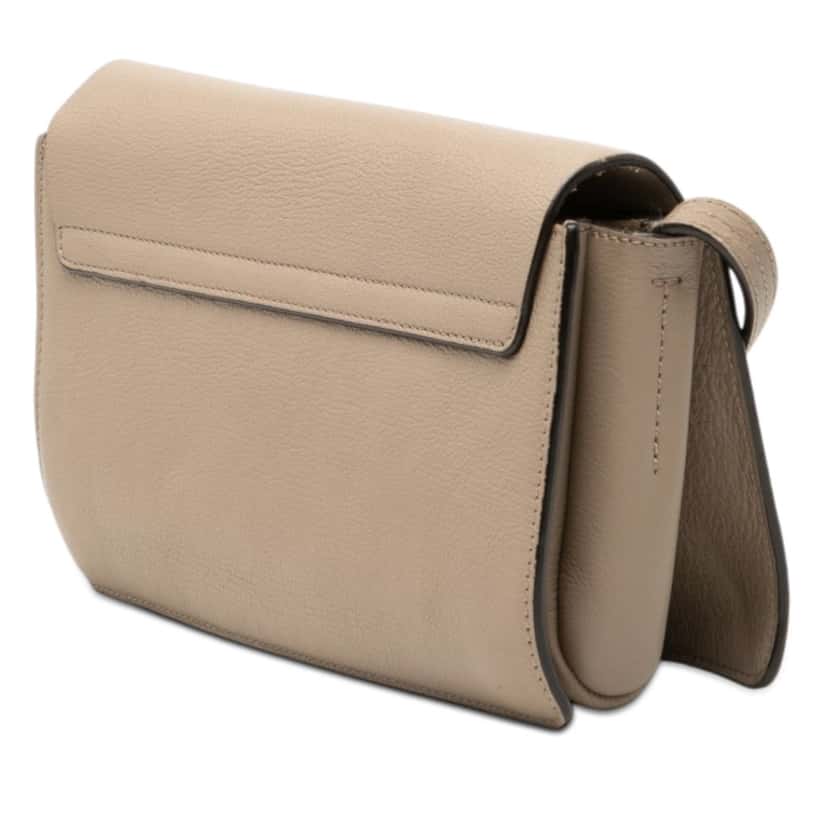 Chloé Small Suede and Calfskin Faye Crossbody Beige Leather Very good condition - Back View