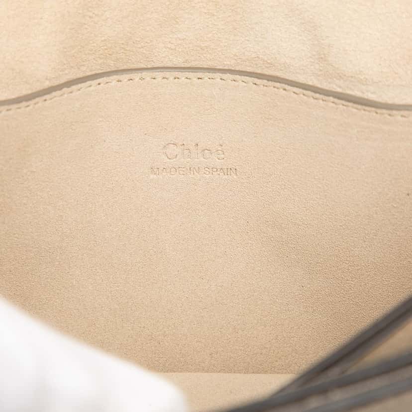 Chloé Small Suede and Calfskin Faye Crossbody Beige Leather Very good condition - Box View