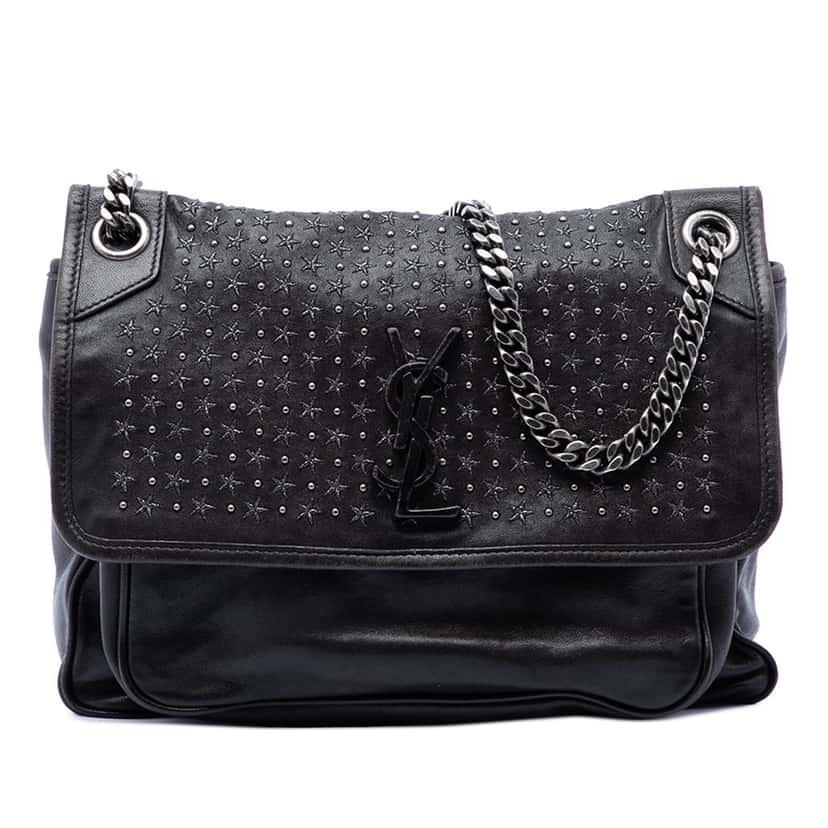 Saint Laurent Medium Calfskin Stardust Niki Black Leather Very good condition - Front View